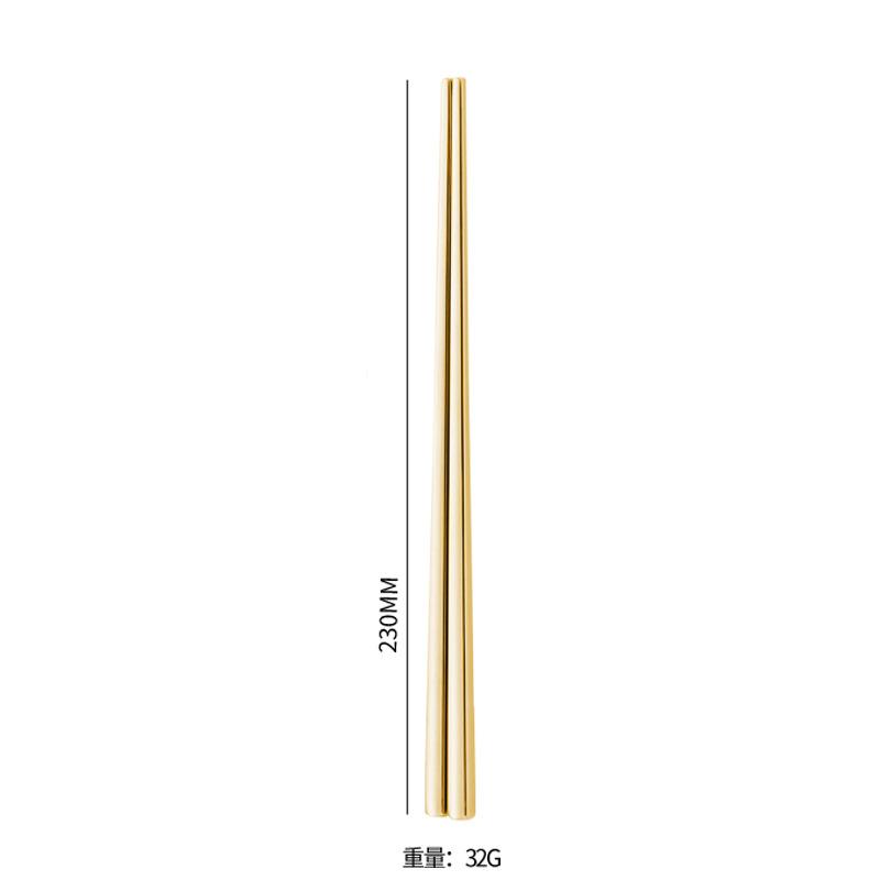 Golden Western Cutlery Set 304 Stainless Steel Mirror Spoon Steak Knife Fork Chopsticks Dinnerware Kitchen Tableware Utensil