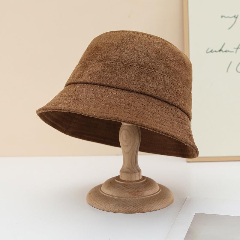 New retro suede bucket hat casual versatile washbasin hat source directly from the manufacturer