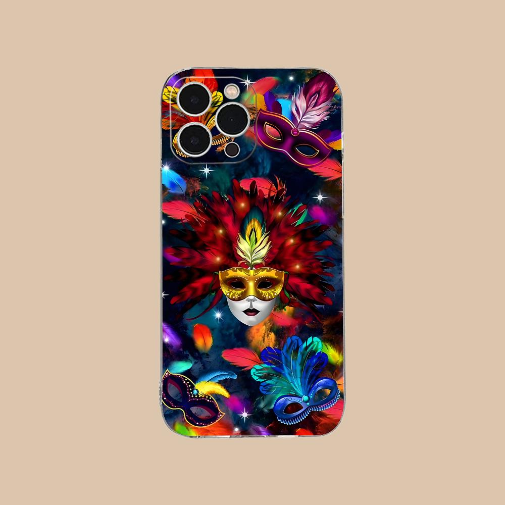 

Mardi Gras Carnival Phone Case for iPhone 17 16 15 14 13 12 11 X XR XS Air Pro Max Plus Mini Soft TPU Clear Cover iPhone XS Max