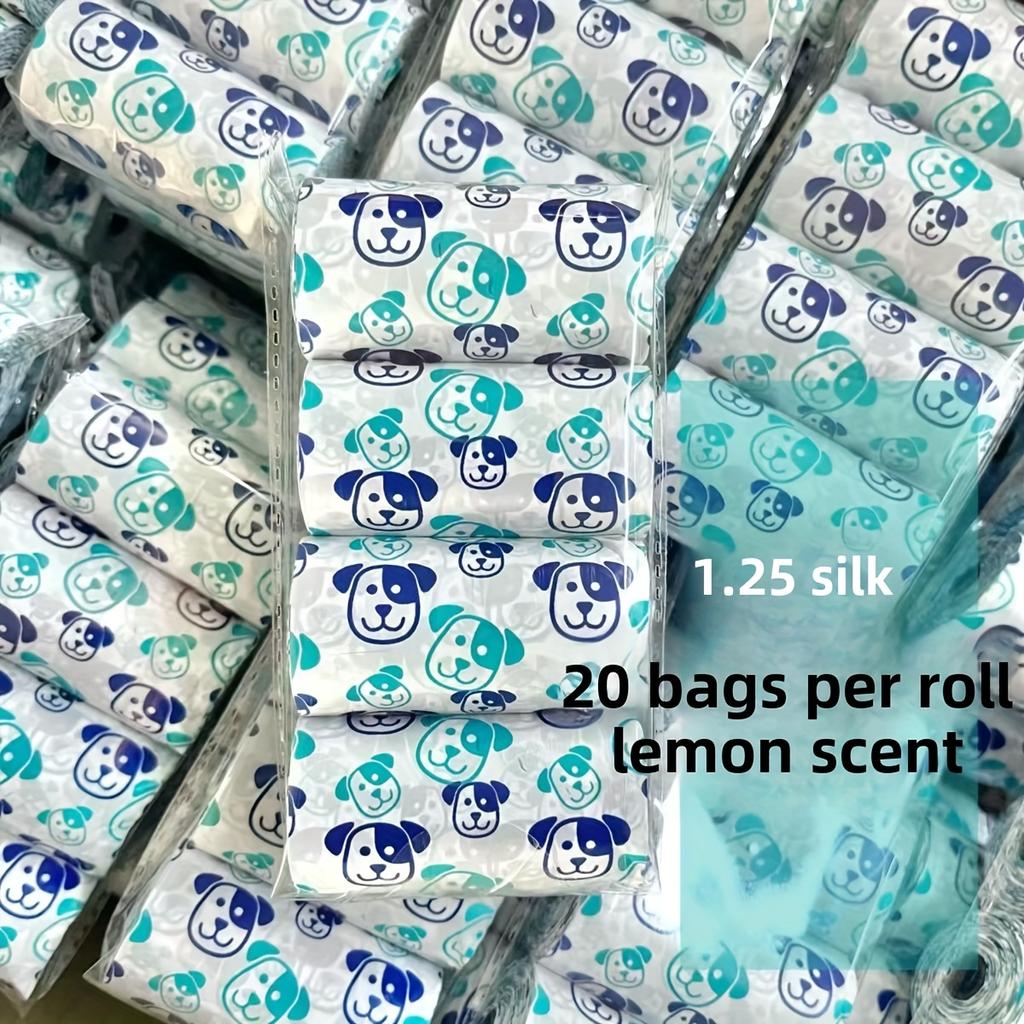 4 Rolls of 80 Thick Dog Feces Bags with Fragrance, Including Cute and Thick Dog Feces Bags, Feces Bags, and Feces Collection Bags