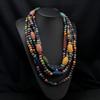 Vintage Morandi color wood bead necklace female personality exaggerated bohemian vacation stage accessories