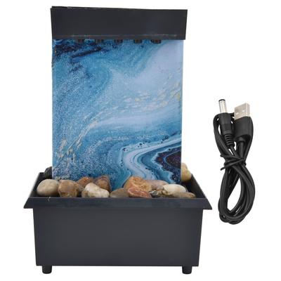 3V USB Marmor Wasserbrunnen Ornamente LED Tischbrunnen mit Steinen für Home Office Tisch