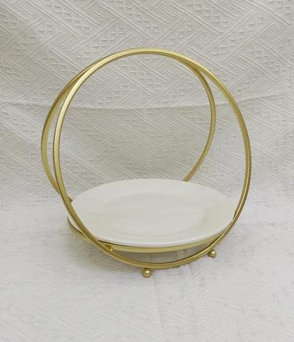 Iron Ceramic Cake Pan Cake Stand Fruit Basket Dessert Plate Fruit Plate Display Stand Sushi Plate Snack Tray Refreshment Tray