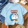 2026 Casual Round Neck Boys and Girls Summer T-Shirt Doraemon Fashion Cartoon Design