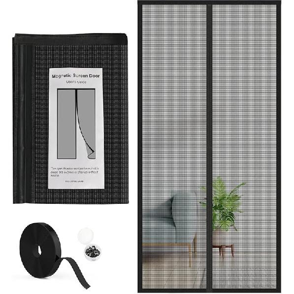 Left Right Side Opening Magnetic Screen Door Mesh - Adjustable Cut Mesh Door Size Fit Multiple Door Size Up to 36 x82  Heavy Duty Screen Doors for Fit Door Size 32x80 Inch