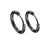 Rockyu Brand Earrings Women's Men's Ring Hoop Earrings Black Surgical Stainless Steel Simple Stylish Metal Hypoallergenic 18mm