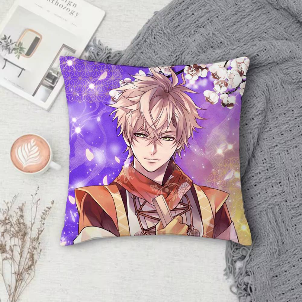 Ikemen Sengoku Romances Across Time Doublesided Printed Square Pillow Cover Decorative Cushion Cover for Sofa Bedroom Bedside
