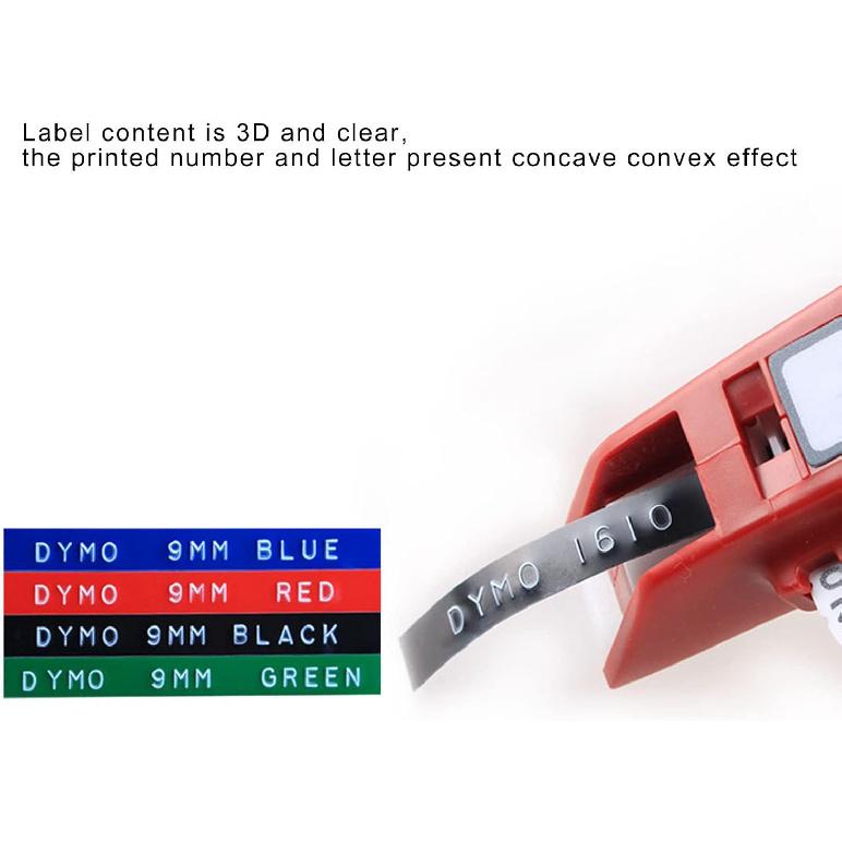 Asixxsix Embossing Label Maker, Handheld Label Maker Machine with 2 Color Tapes One Hand Protable Manual 3D Embossing Printer Labeler Machine for DIY