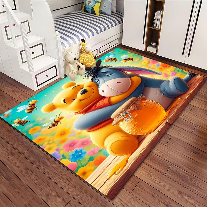 Multi-Size Cartoon Winnie The Pooh Carpet, Living Room Bedroom Kid's Room Sofa Mat,Doormat Floor Anti-slip Rug Next Day Shipping