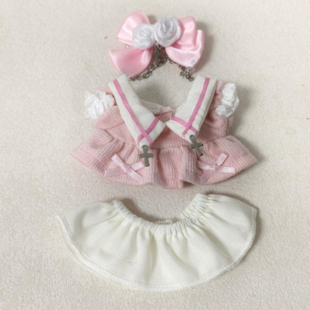 Cute Dress 10cm Cotton Doll Clothes Bow Hair Clip Doll Dress Up Set  10cm Cotton Doll