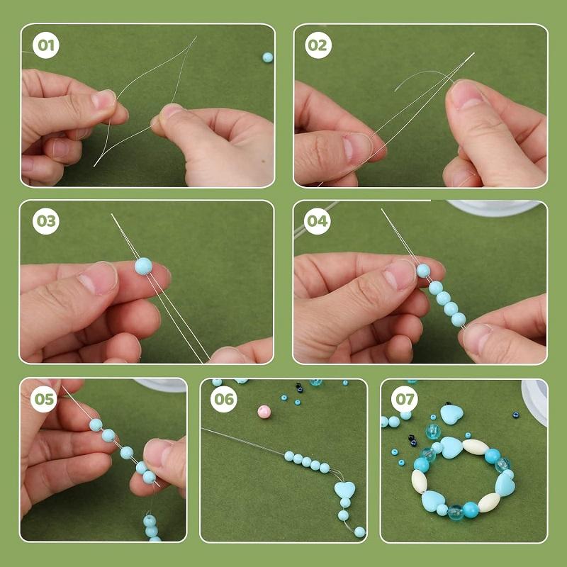 BUDDUR 24 st Pärlnålar Kit Med Förvaringslåda Armband Halsband Smyckestillverkningsverktyg DIY Handgjorda Hantverkstillbehör Set