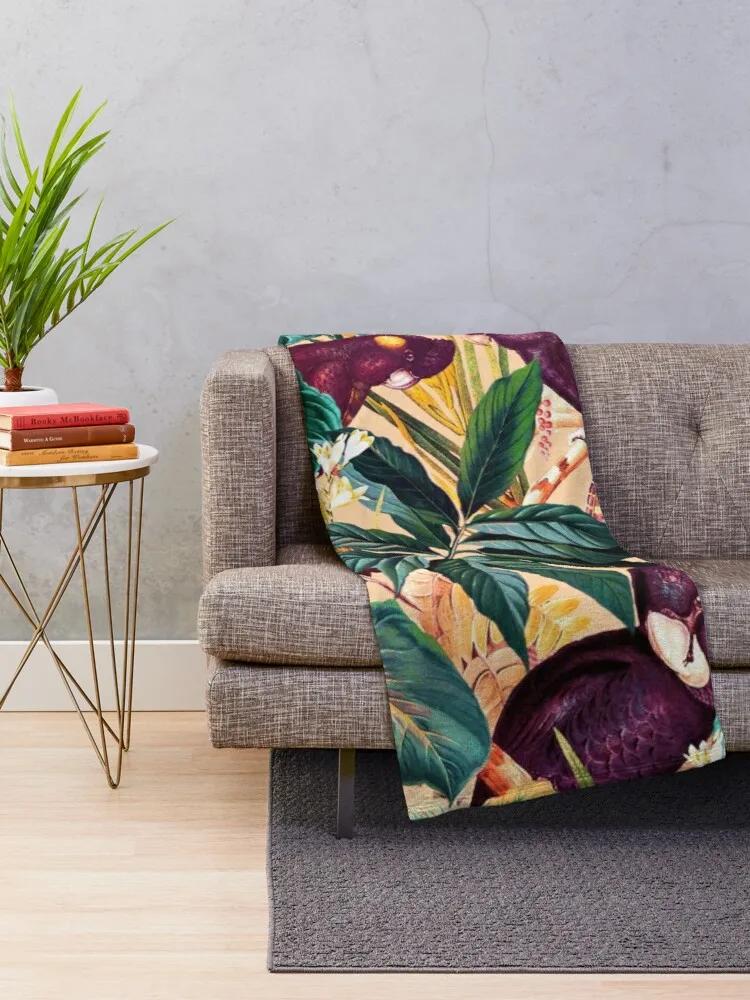 Cover blankets Sofa throw blanket coraline fleece blanket cooling blanket custom decorative bed blankets green plant flower bird