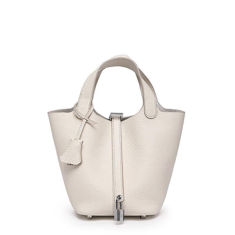 Vegetable Basket Bag Women's High-quality Leather Exquisite Bucket Bag, Niche Large-capacity Women's High-end Handbag