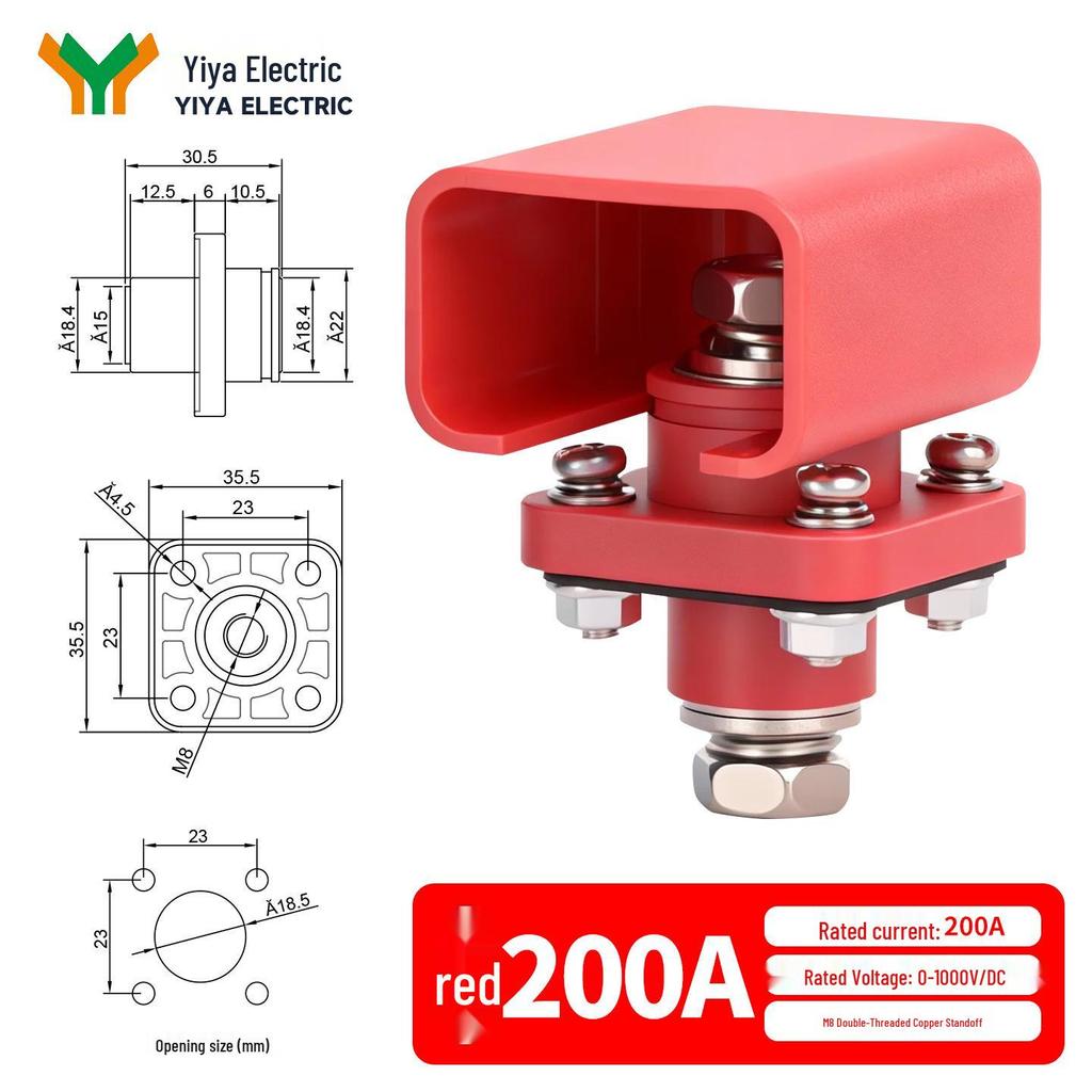200A Copper High Current Square Terminal Block for Energy Storage Batteries