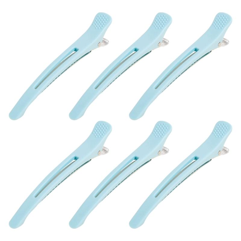 

6pcs Large Salon Hair Cutting Clip For Sectioning Thin and Thick With Silicone Band Fashion Hair Accessories Home Use