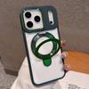 For Magsafe Magnetic Kickstand Stand Case For iPhone 17 16 15 13 14 Plus 17 Pro Max Transparent Metal Wireless Charge Ring Cover