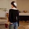 Bailuyu Elegant V-Neck Color Block Knit Top