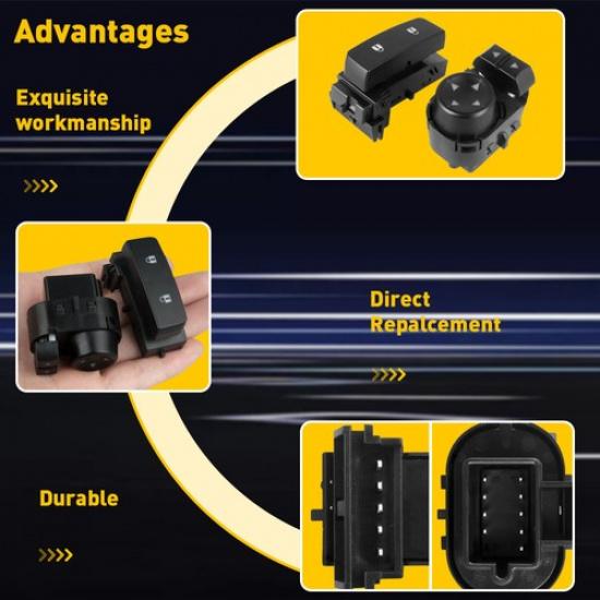 Door Lock Switch+Mirror Driver Switch Side for GMC Chevy Silverado Control Part