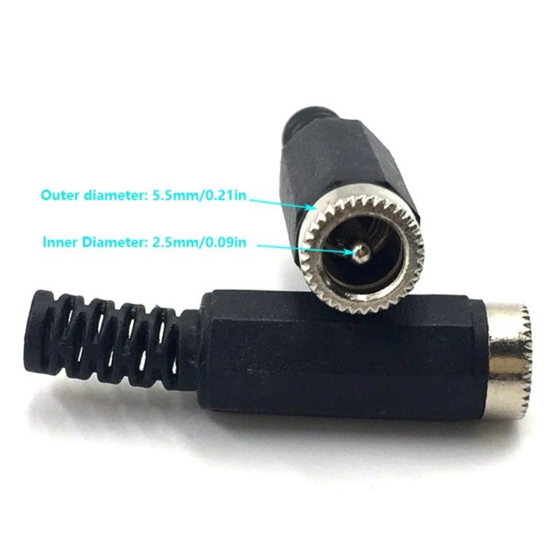 5 Stück Lötanschluss DC5521 Stromanschluss 5,5 mm x 2,1 mm Buchse Verbindungsadapter für LED-Licht und CCTV-Kamera