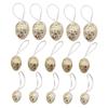 Gold Easter Egg Hanging Ornaments Set Durable Plastic Pendants for Farmhouse Garden Yard Festive Spring Party Decor