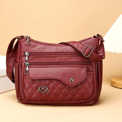 Tasche mit Diamantstickerei, kleine quadratische Tasche für Damen, große Kapazität, mehrlagige Tasche, Umhängetasche