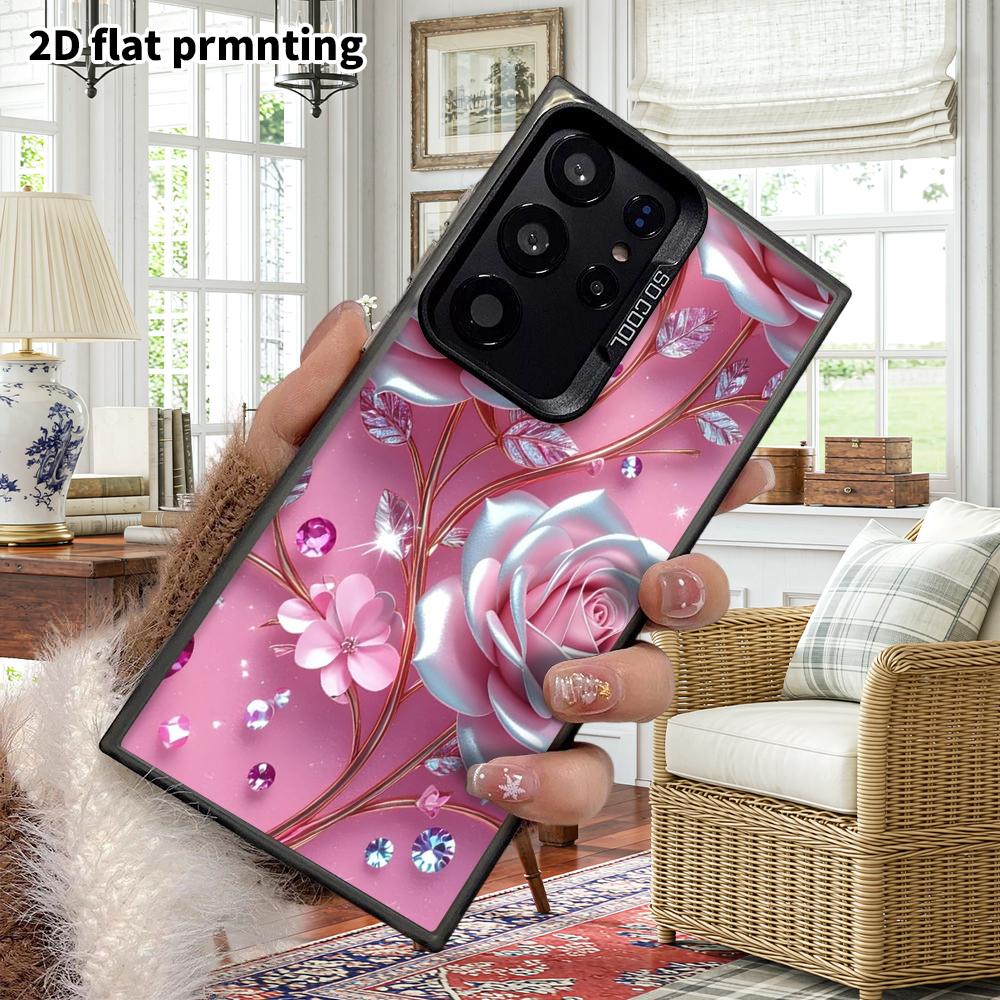 Phone Case: 2D Flat Samsung Galaxy A34 A35 M05 M06 S20 S22 S21 FE Plus 5G Protective Case, Couple Style, Rose Vine, Christmas and Halloween Gift