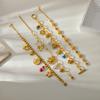 Stainless Steel Multi-Element Bracelet for Women Gold-Plated Heart Flower Sun Star Handmade Chain Luxury Jewelry Wedding Gifts