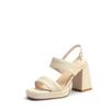 2025 new Korean version summer versatile retro word with waterproof table thick heel Roman sandals women's high heel shoes