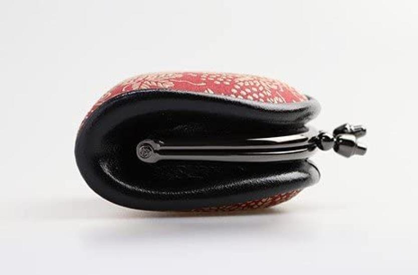 Uehara Yuichi Genuine Leather Clasp Wallet with Coin Model Number Red with White Grape Made In Japan Inden-ya (INDEN-YA) Purse, 1105, Lacquer,