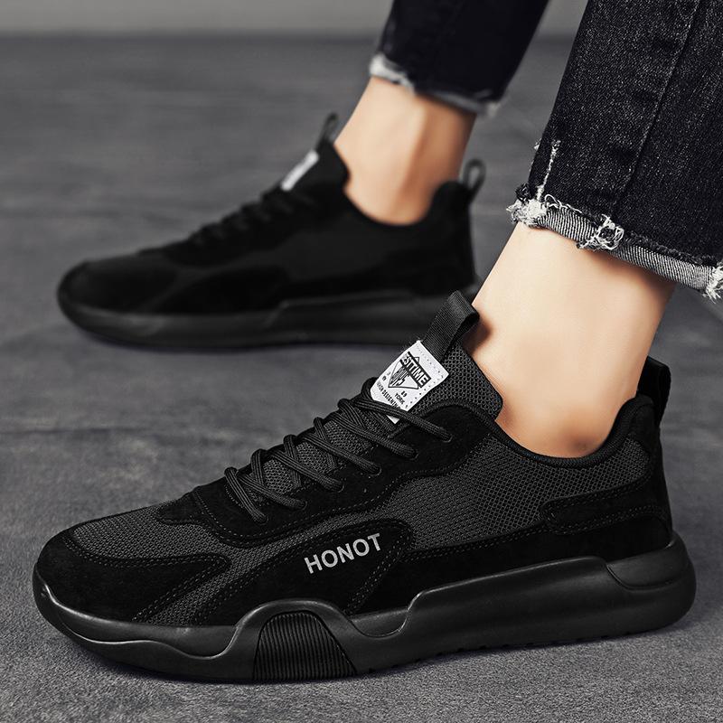 

Мужская обувь новая летняя сетчатая обувь дышащая беговая спортивная обувь мужская уличная повседневная универсальная обувь на мягкой подошве 44 чёрный