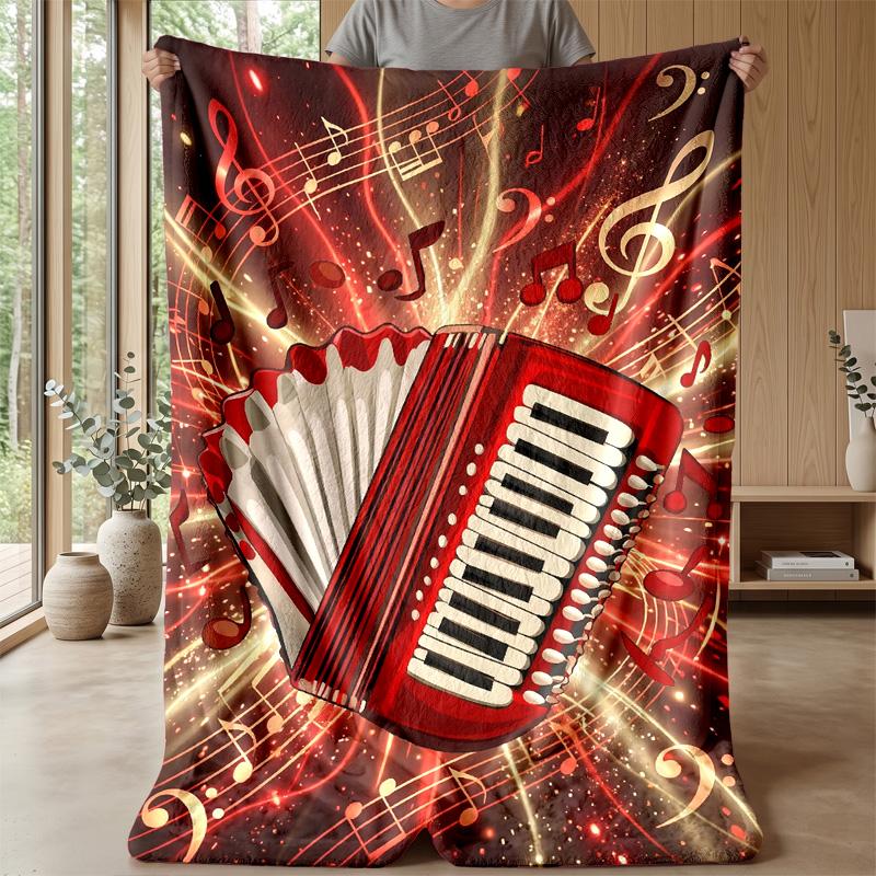 Music In Motion Theme Blanket Lightweight Warm Flannel Blanket Decorative Throw Blanket for Home Decoration