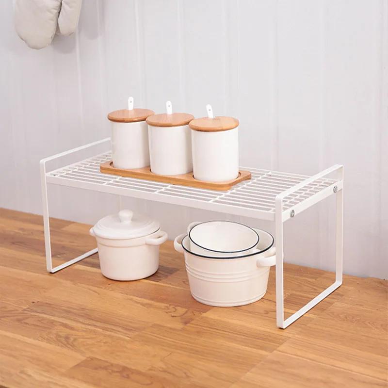 Desktop Storage Rack Multifunctional Cabinet Layered Shelf Save Space Iron Art Organizers Uitable For Kitchen Bedroom Holder