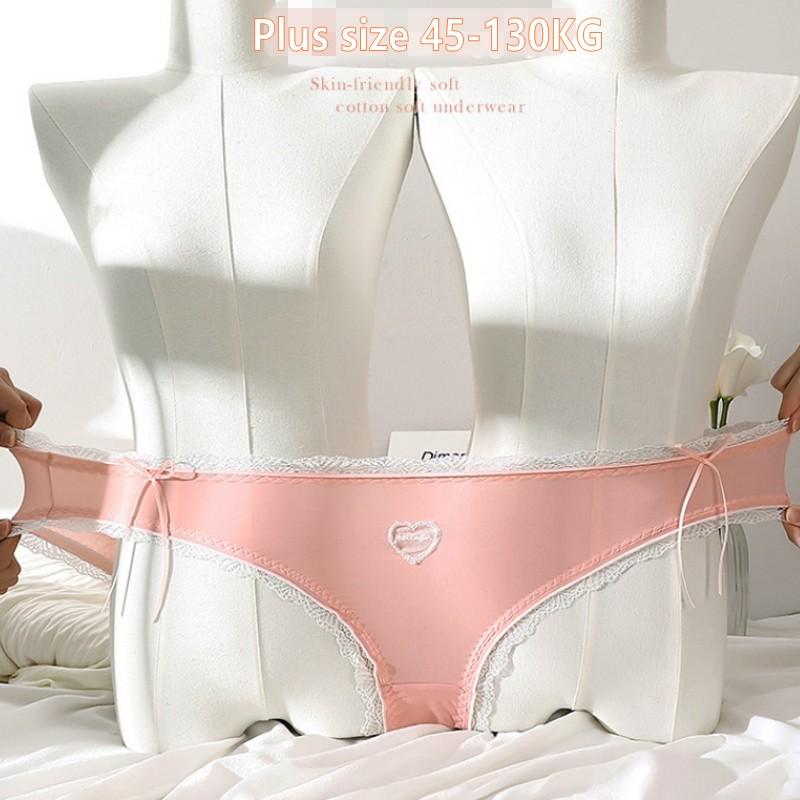 XL to 4XL Plus size Lolita Panties Japanese-Inspired Soft Lace Maiden briefs Comfort-Fit Leg Openings Sweat fairy underpant Sexy underwear