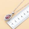 Matrimonio a Dubai Accessorio Gioielleria Raffinata Bracciale e Anello con Granato Rosso di Qualità Set di Orecchini e Collana da Donna