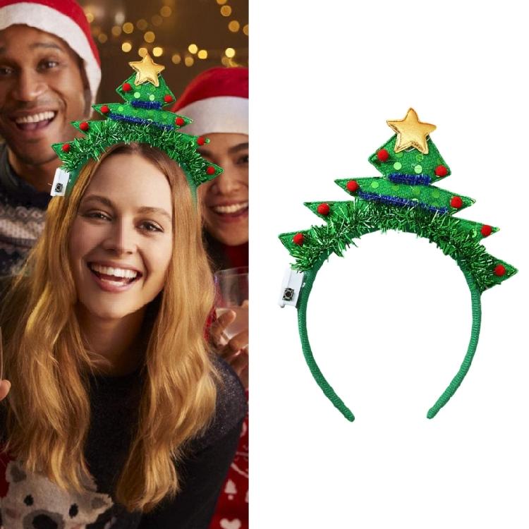 Batteriebetriebenes leuchtendes Weihnachtskopfstück Leuchtende Haardekoration für Nachtpartys Familienfeiern