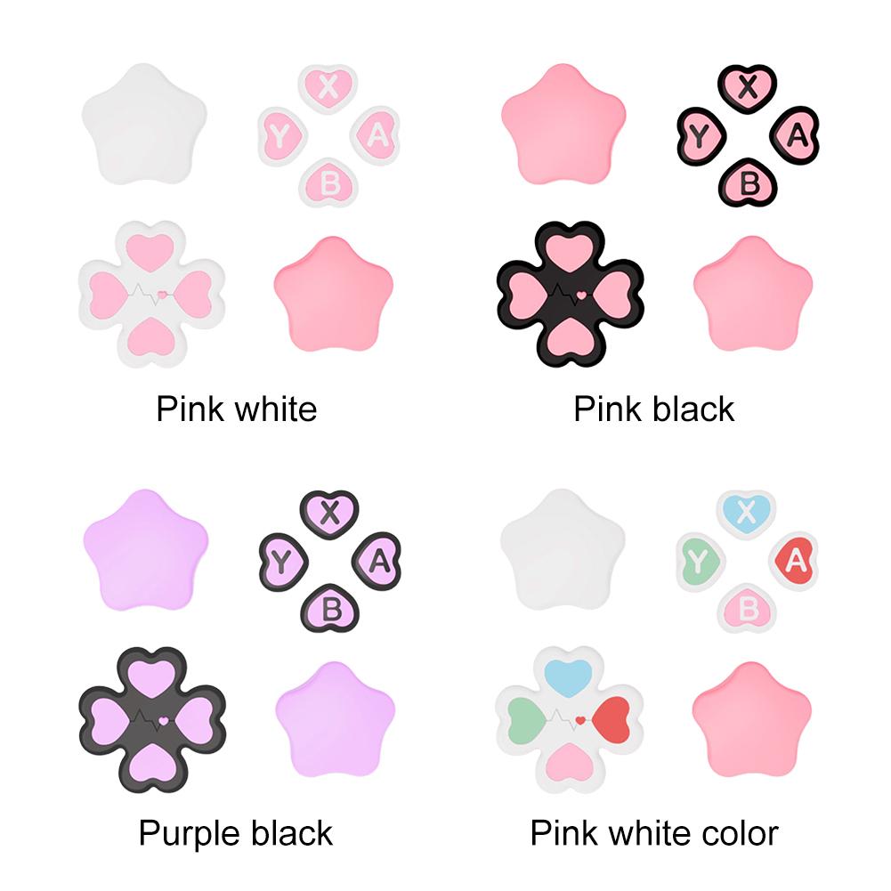 1/2Set D-Pad Button Cap Set for Switch2 Joy-Con Cute Silicone Soft ABXY Key Buttons Sticker Thumb Sticks Thumb Sticks Grip Cover
