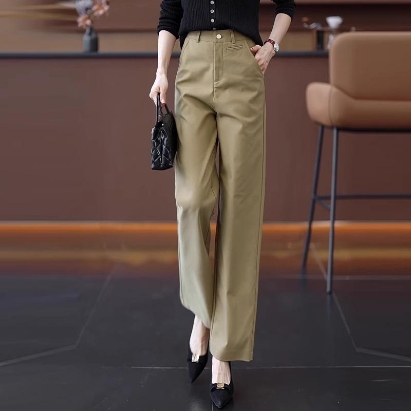 

Женские модные брюки широкого кроя темно-синего цвета - Приталенные, драпирующегося стиля для весны/лета 2025 L [Recommended for 105-115 kg]