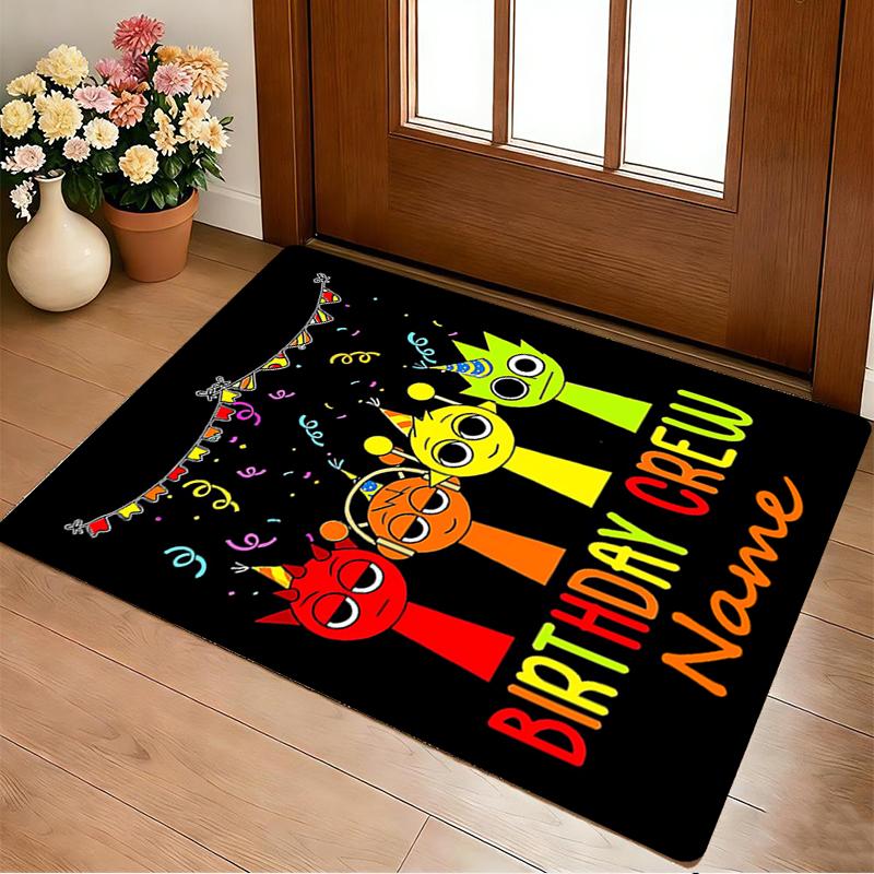 Custom Name Sprunki Love Living Room Non-Slip Area Rug Soft Carpet for Bedroom Kids Playroom Sofa Office Home Decor Doormat