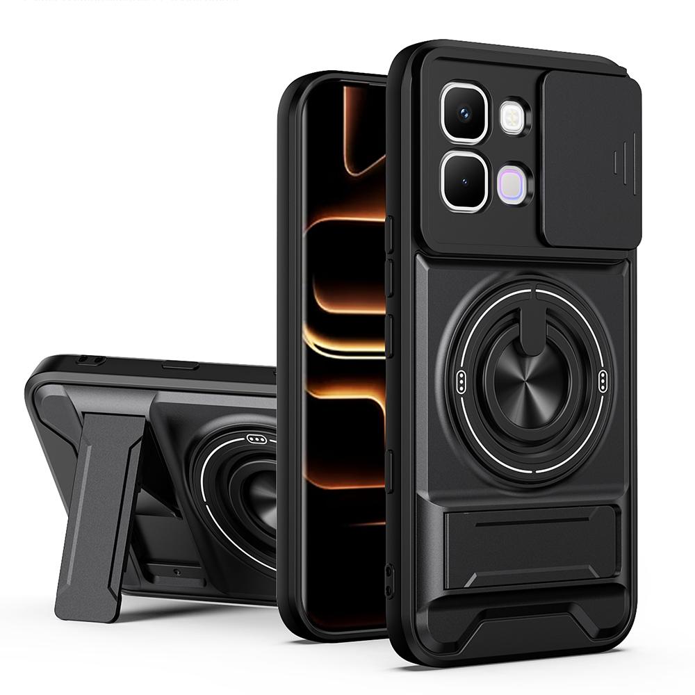 KEYSION Magnetic Phone Case for Infinix Note Edge 5G Slide Camera Protection Upright Kickstand 360° Ring Shockproof Back Cover