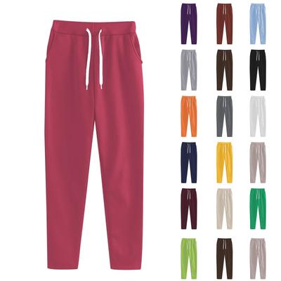 Pantaloni della tuta casual da donna con coulisse in vita elastica e tasche a tinta unita