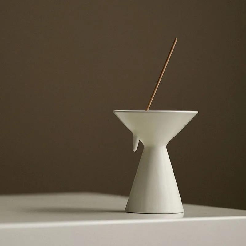Cream Scented Incense Holder Minimalist Design Home Hotel Decor Aromatherapy Stand For Bedroom Living Room Zen Gift