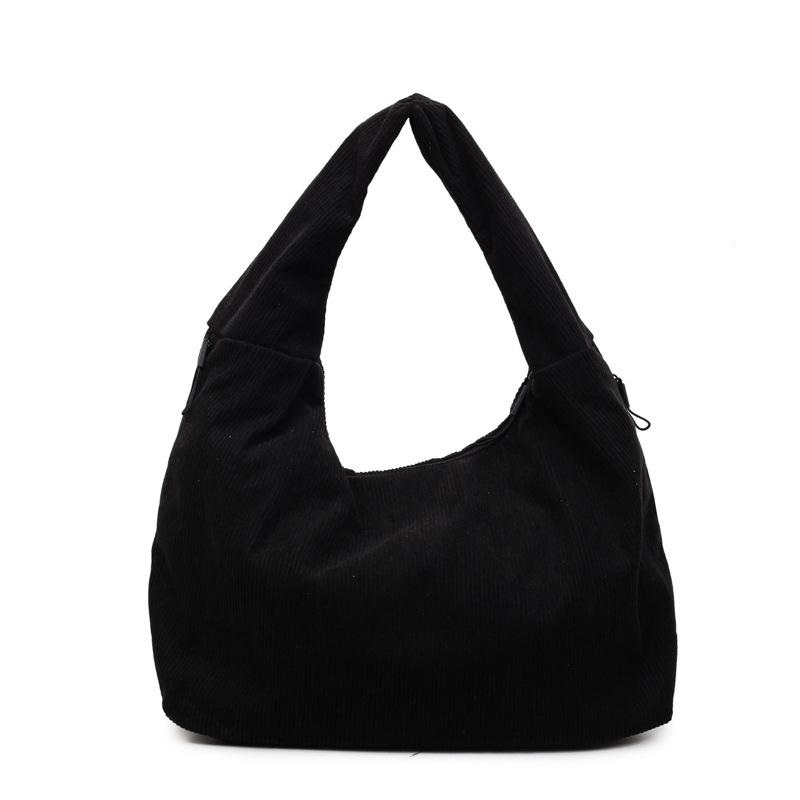 Women's Large Capacity Corduroy Tote Bag - Stylish Shoulder Bag for Students and Commuters