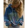 JKASHDK Damenmode Lässig Blumenmuster Druck Langarm Kapuzenpullover & Sweatshirts