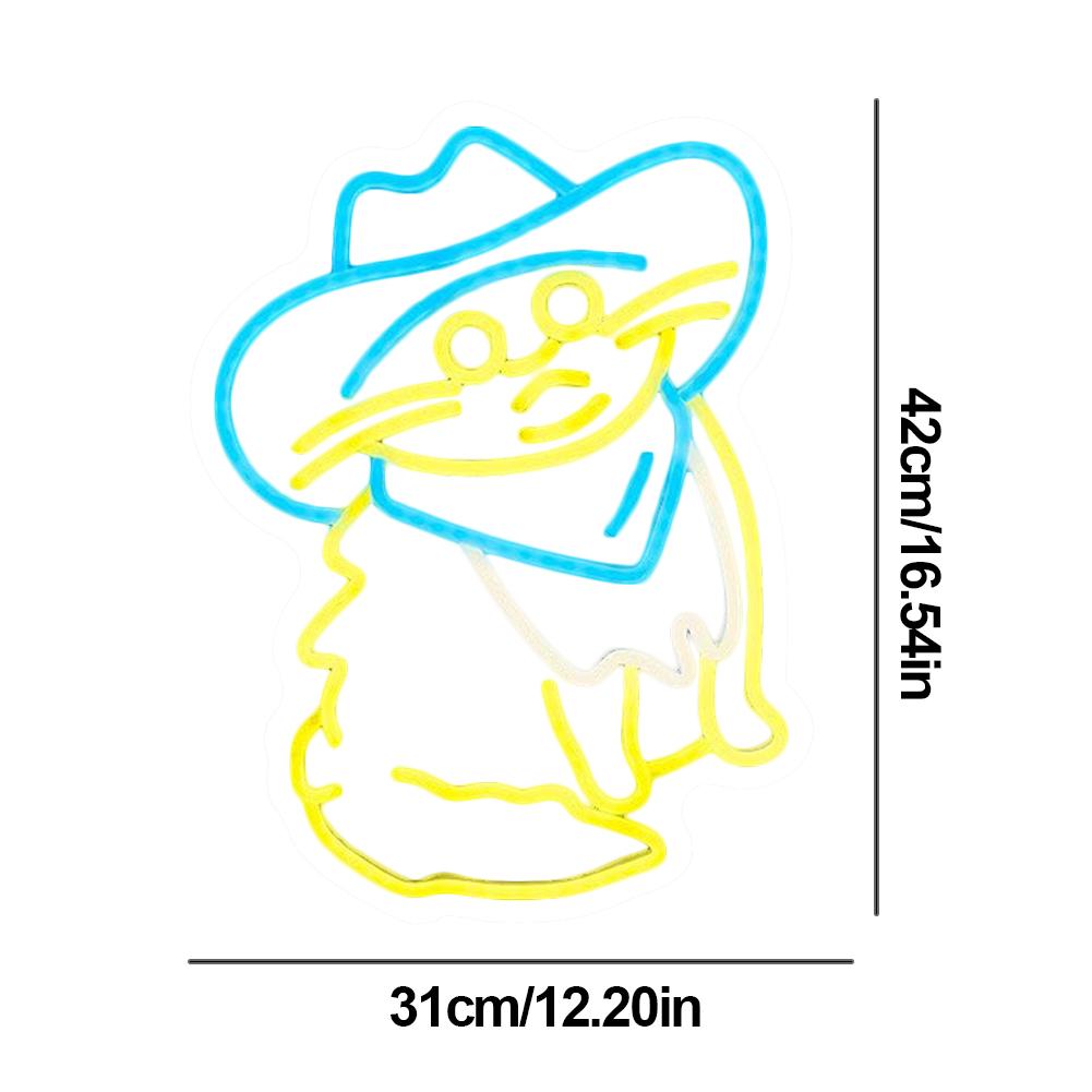 Cowboy Neon Sign USB Powered Neon Light Dimmable LED Sign for Wall Decor Neon Lights Sign for Bedroom Living Room Birthday Party