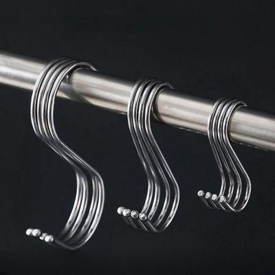 S-Shaped Hooks Multifunctional Stainless Steel Hanging Hook Hanger For Kitchen Bar Bathroom Railing Hanger Storage Hooks Tool