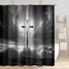 Cross Shower Curtain, 72x72inch, Crucifix Bathroom Shower Curta Easter Jesus Bathroom Curta Decor Set with 12 Hooks YLMRTP0611
