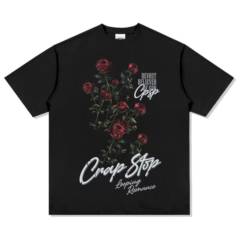 Unisexs Tshirt Fashion Streetwear American Retro Printed Tshirt Street Hiphop Trend Brand Loose Cotton Round Neck Short Sleeved XL