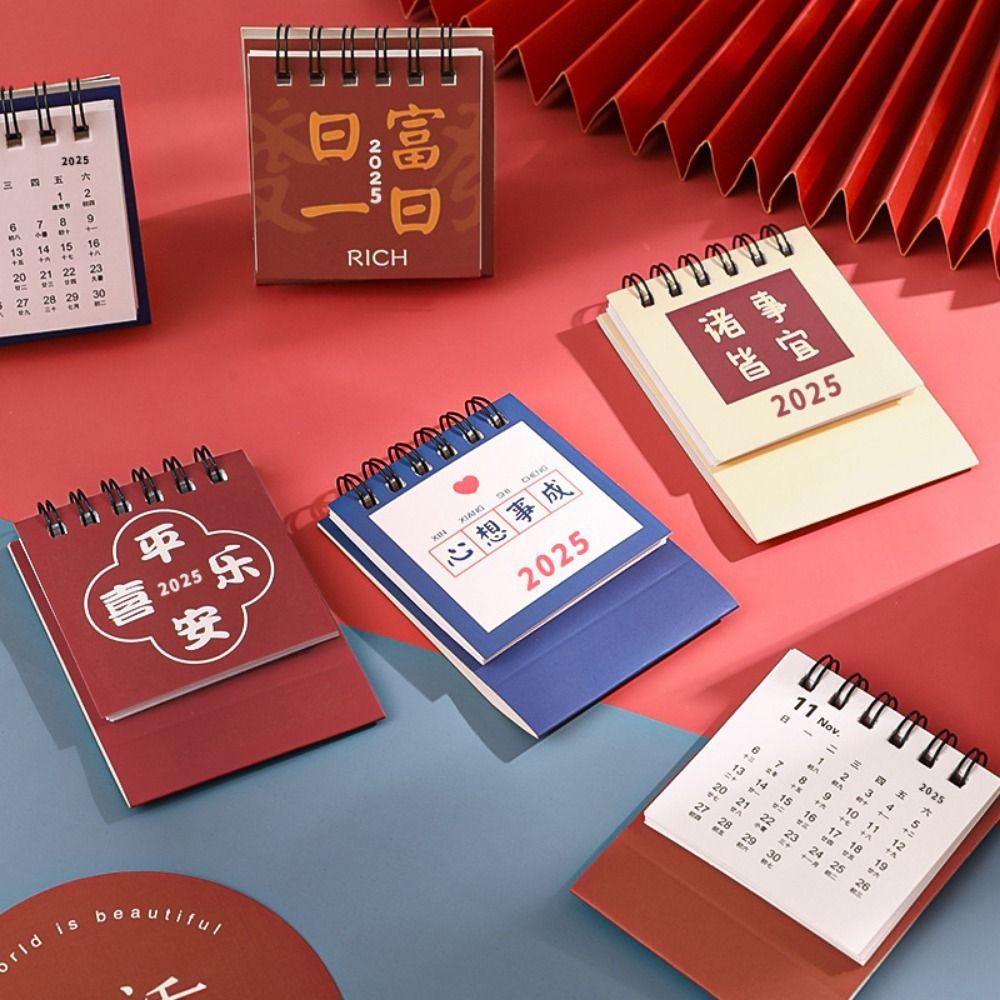 Thick Paper Mini Desk Calendar 18-Month Monthly Planner Agenda Table Planner  Home