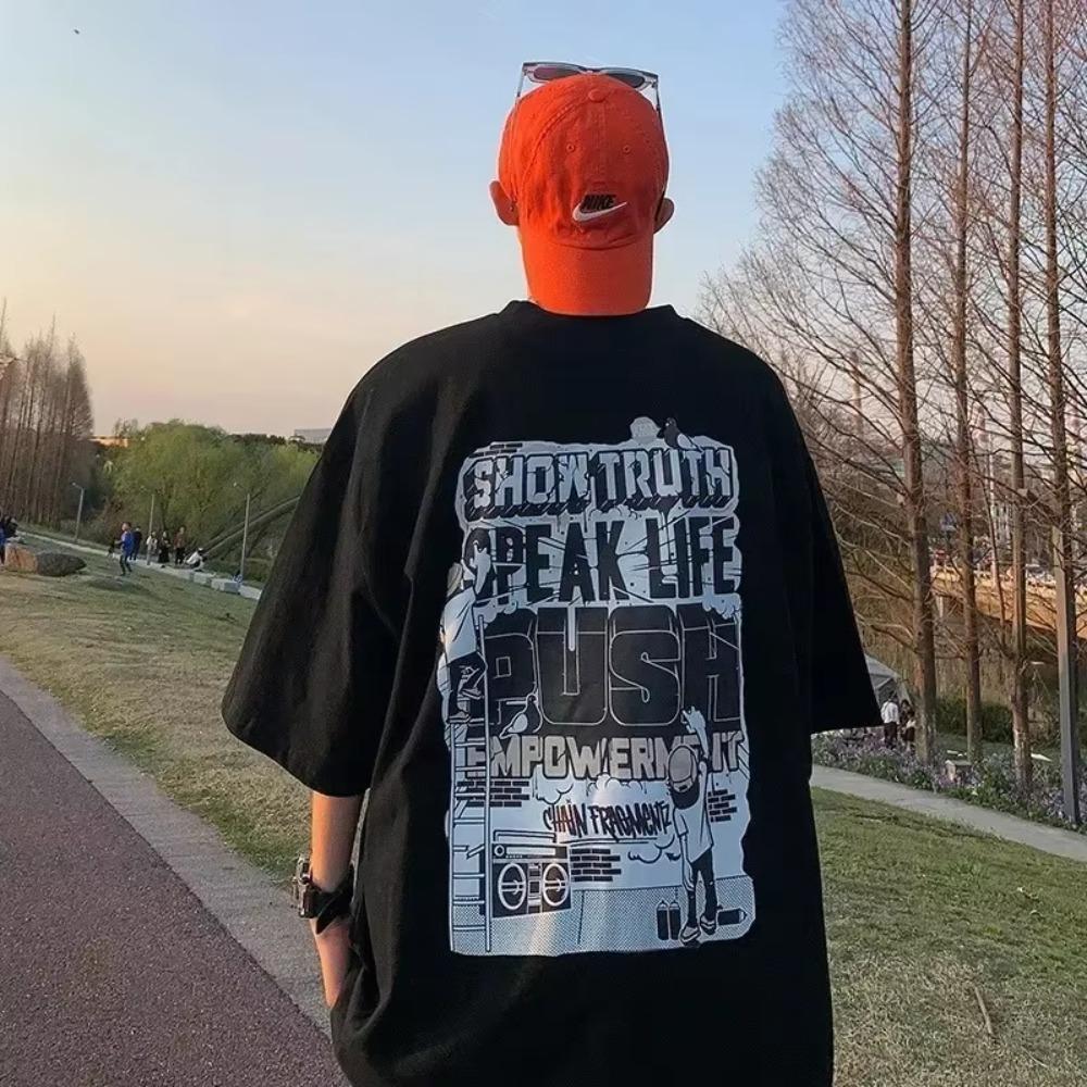 

Мужская футболка в стиле хип-хоп, уличная одежда, футболка с принтом баскетбольной команды, футболка Harajuku, 100% хлопок, короткий рукав, женская футболка, одежда Y2k, топы S чёрный