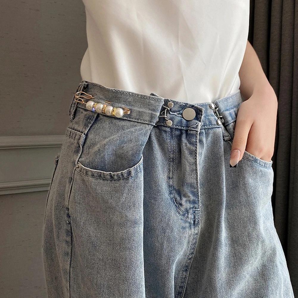 5/7CM Pearl Waist-cinching Pin Button Sweet Pearl Adjustable Waist Button Dress With Cinched Waist Fashion Accessories